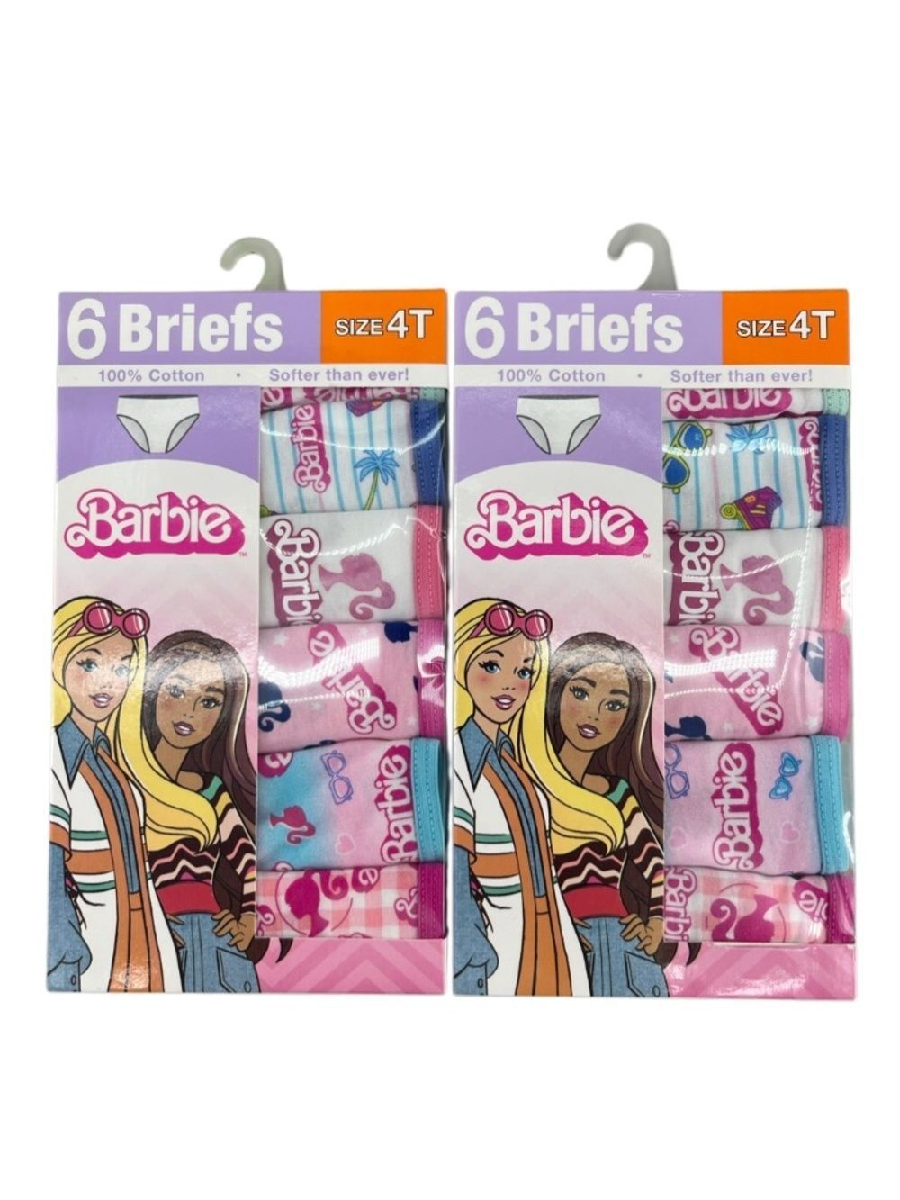 Toddler Cotton Barbie Character Briefs Underwear 2, 6-Packs 4T
